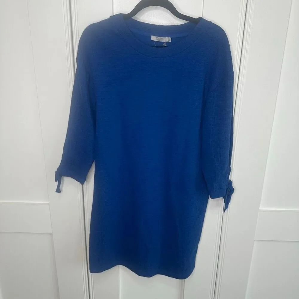 Dalia NWT blue dress Small Tie Sleeve CrewNeck (F1)